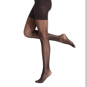 Spanx Center Stage Open-Weave Shaping Tights, Antique Stripe, Size B, NWT